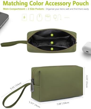 HYZUO 15 Inch Laptop Sleeve Case Bag with Adjustable Stand, Olive Green