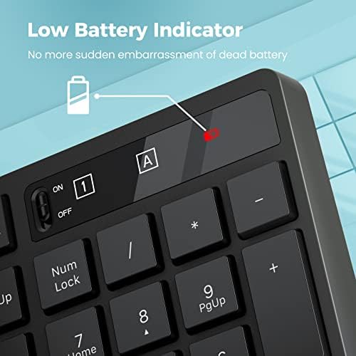 2.4G Wireless Keyboard Mouse Combo, Full-Sized for Computer- Black