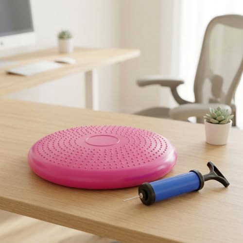 Happyyami Balance Disc 1 Piece Inflatable PVC Wobble Seat Cushion with Pump