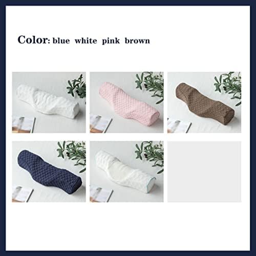 Cervical Neck Pillow for Pain Relief Sleeping, Neck roll Pillow Memory Foam for Stiff Neck Pain Relief ，Travel Bolster Pillow for Bed for Side Sleepers Back Sleeper. (Pink)