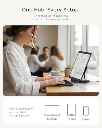 Satechi OntheGo Foldable USB-C Stand Hub, 4K/60Hz HDMI Display, Space Black