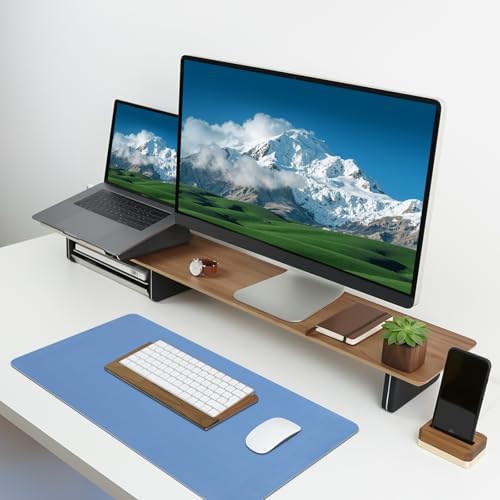 Leather Desk Pad Mat, Blue Desk Mat, 23.6" x 13.7"