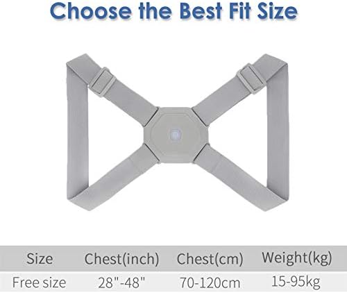 DSMYYXGS Intelligent Posture Corrector Electronic Reminder Back Support Adjustable Smart Brace Support Belt Shoulder Training Belt (Color : Rectangle Gray)