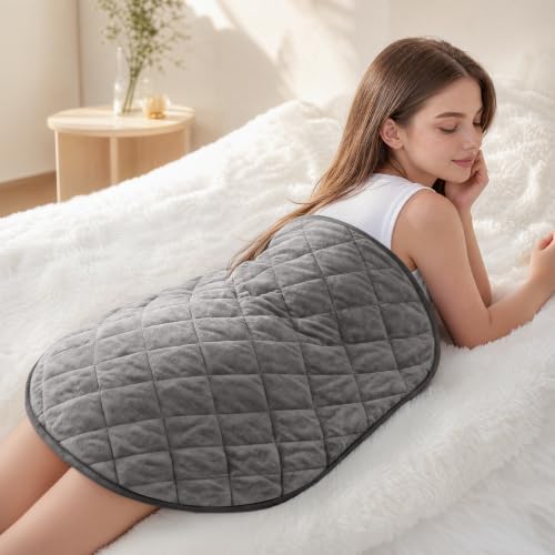 Weighted Heating Pad 7lbs, Heated Blanket for Back & Period Cramps 25"x30"