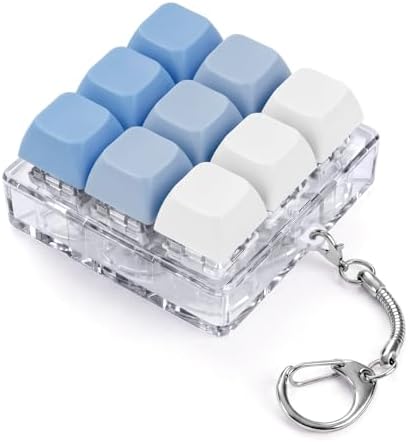 Keyboard Fidget Toy, Creamy Fidget Clicker Keyboard Fidget Keychain, Button Fidget Gifts for Adults, Boost Focus & Ease Anxiety Anywhere — Perfect Stress-Relief Gift (3×3 Grid Layout P)