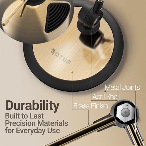 OTUS Tall LED Architect Desk Lamp for Home Office, Gesture Control, Brass