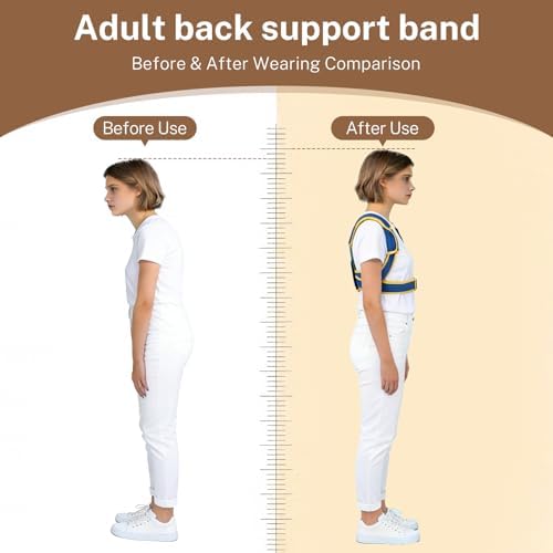 Adult Back Brace, Posture Corrector For Women And Men, Back Support For Scoliosis, Dowagers Hump, Hunchback (Size M)