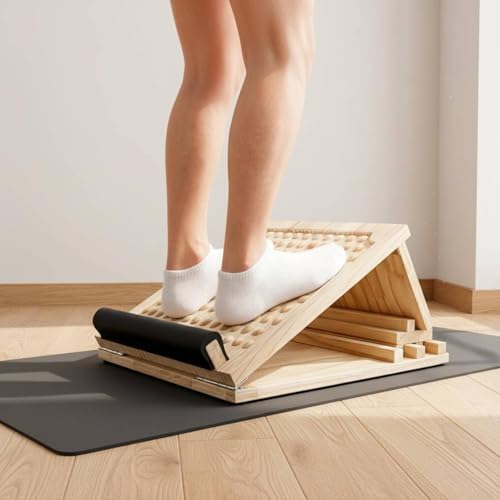 Leg Exercise Board Adjustable Wooden Incline Calf Stretcher Multi Angle Foot for Warm Ups Suitable for