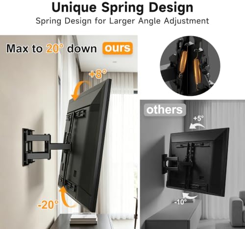 XINLEI 1.3" Ultra Slim Full Motion TV Wall Mount for 43"-90" Flat/Curved TV