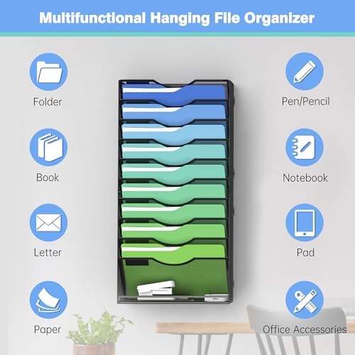 Kuntine.B Wall File Organizer Office Hanging Magazine Holder Wall File Organizer for Office Home