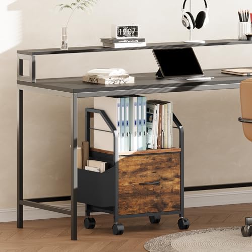 MAHANCRIS Small File Cabinet, Rolling Filing Cabinet for Under Desk
