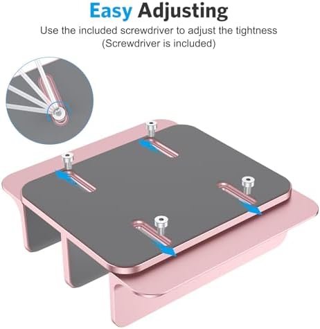 OMOTON Dual Vertical Desk Laptop Stand Holder, Fits MacBook Air, Rose Gold