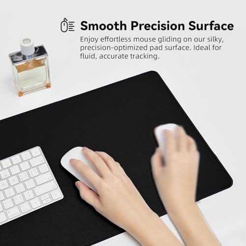 Reniteco Large Office & Gaming Mouse Pad, 35.4" x 11.8" Desk Mat, Black