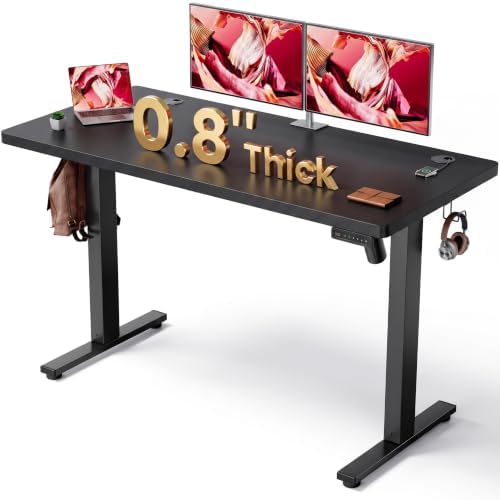Black 47x24 in Electric Standing Desk, 0.8 Inch Thick Tabletop