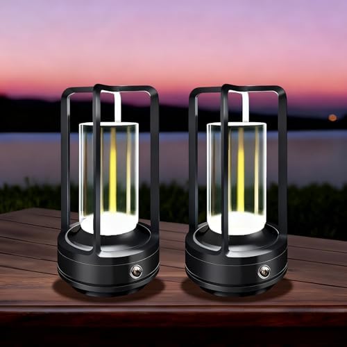 Cordless Table lamp, 4000mAh Battery Rechargeable Lamp (Black-2)