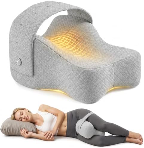Knee Pillow for Side Sleepers, Alignment Pillow for Side Sleepers, Relief Hip & Sciatica Pain, Nourial Pillow Between Legs for Pregnant Women and Seniors (Grey)