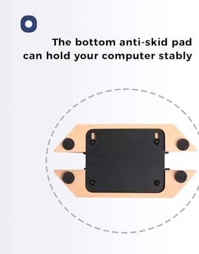 Adjustable Vertical Laptop Stand, MacBook Holder Wood Stand, Wooden Laptop Stand, Vertical Laptop Holder for Desk, Width Adjustable Dock Fits All MacBook/Surface Pro