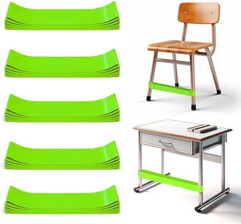 25 Pack Chair Bands for Kids with Fidgety Feet, ADHD Tools for Kids, Improve Focus & Reduce Restlessness, Chair Bands for Sensory ADHD ADD Autism - Classroom & Home Must Haves (Green)