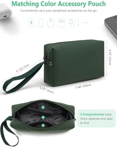 HYZUO 13 Inch Laptop Sleeve Case with Stand for MacBook Air, Midnight Green