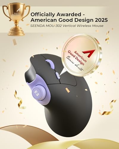 seenda MOU-302 Wireless Bluetooth Ergonomic Vertical Mouse with Volume Knob