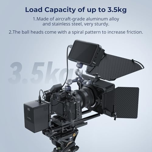 SMALLRIG 7" Rosette Magic Arm, Camera Monitor Mount, Articulating Arm with 1/4"-20 and 3/8"-16 Locating Screw for ARRI, Max Load Capacity 3.5kg Friction Arm, for Cameras, Monitors, LED Lights