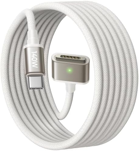 LISEN MacBook Air Charger Magnetic 140W Magsafe 3 Cable, Starlight 6.6FT
