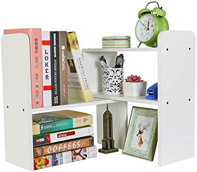 PAG-Mass Desktop Bookshelf Freestanding Wooden Countertop Bookcase Accessories Organizer Display Rack Dorm Desk Storage Shelf