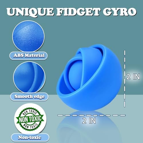 Fidget Toys Adults 2 PCs, Sensory Figette Spinner Anxiety Stress Relief Toys Quiet Fidgets Gyro for Autism ADHD Kids Gifts Cool Gadget Office Desk Toy Easter Basket Stuffers for Teen Boys