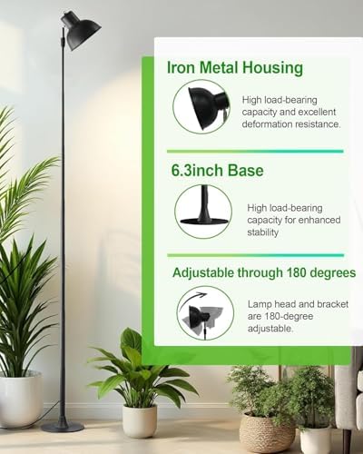 yadoker Plant Grow Light for Indoor Plant, Aluminum LED Grow Light,Elevating Plant Lamp,Height Adjustable,Automatic Timer with 8/12/18Hours,10-Level Brightness,Ideal for Large Plant Grow
