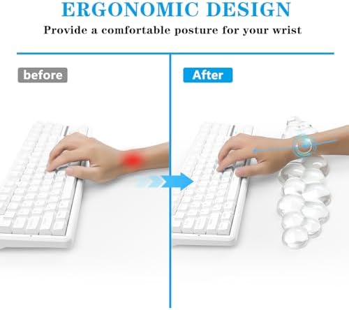 Gel Cloud Keyboard Wrist Rest, Cute Wrist Support and Arm Support Keyboard Rest for Keyboard Typing Pain Relief，Suitable for Office/Computer/Laptop/Gaming（Keyboard Wrist Rest White ）