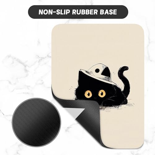 Small Mouse Pad, Mini Mouse Pad 6 x 8 Inch, Thick Rubber Waterproof Mouse Mat, Cute Mousepad for Women Men Wireless Mouse Laptops Home Office, Cat Lying Down