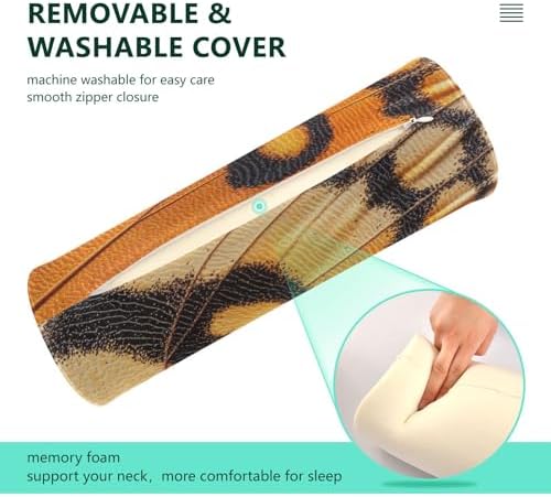 Animal Butterfly Skin Leather Texture Colorful Neck Roll Pillow Sleeping Pillow Roller Massage Table Cushion Pad Foam Lower Back Support almohada para Cuello