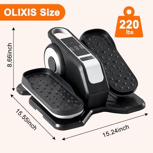 OLIXIS Under-Desk Elliptical Machine–Compact & Quiet Mini Pedal Exerciser with Adjustable Speed, LED Display, Portable Fitness Solution for Home or Office Workouts