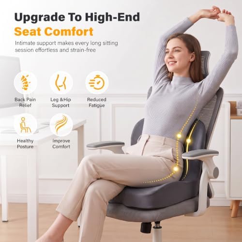 CHANCEE X-Large Ergonomic Seat Cushion with Lumbar Support (Dark Grey)