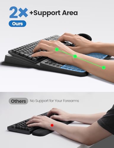 Vaydeer Keyboard Wrist Rest for Computer, Ergonomic Large Keyboard Mat Pad with Wrist Support, Soft Memory Foam Keyboard Stand for Desktop Gaming Home Office Carpal Tunnel Pain Relief