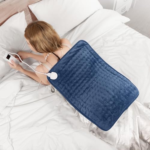 Portable Heating Pad for Neck, Back & Shoulder, 20"x24" Heat Pad with 6 Temps, Moist Heat Option & Auto Shut-Off, Compact for Office or Home