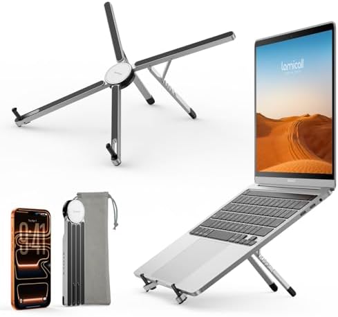 Lamicall Portable Laptop Stand for Desk & Travel 0.47in Ultra-Slim 10-15.6"