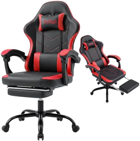 Ergonomic Gaming Chair with Footrest Reclining Video Game Chair
