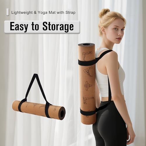 Umineux Cork Yoga Mat 1/4 & 2/5 Inch Thick 72 x 26 in
