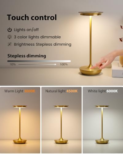 LED Cordless Table Lamp 5000mAh Battery Rechargeable Table Light