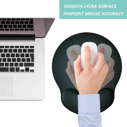 Mouse Pad with Wrist Support, Ergonomic Mouse Pad with Memory Foam Wrist Rest Cushion, Non-Slip Rubber Base Gaming Mice Pad for Home Office Computer Laptop, Grey