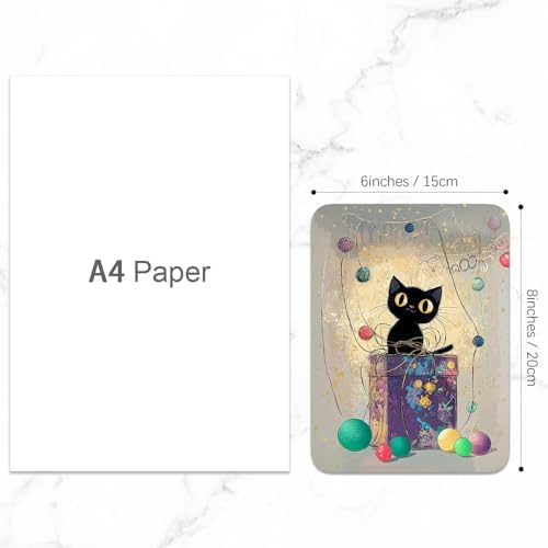 Small Mouse Pad, Mini Mouse Pad 6 x 8 Inch, Thick Rubber Waterproof Mouse Mat, Cute Mousepad for Women Men Wireless Mouse Laptops Home Office, Cat on Box