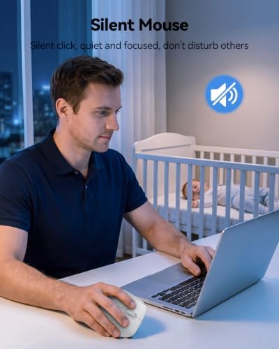 TECKNET Vertical Ergonomic Wireless Bluetooth Mouse, Silent Rechargeable Bluetooth Mouse(BT 5.0/5.0+2.4G), 5-Level 4800 DPI, 200H Long Battery Life, Compatible with Windows/Mac/Linux/Android/Chrome