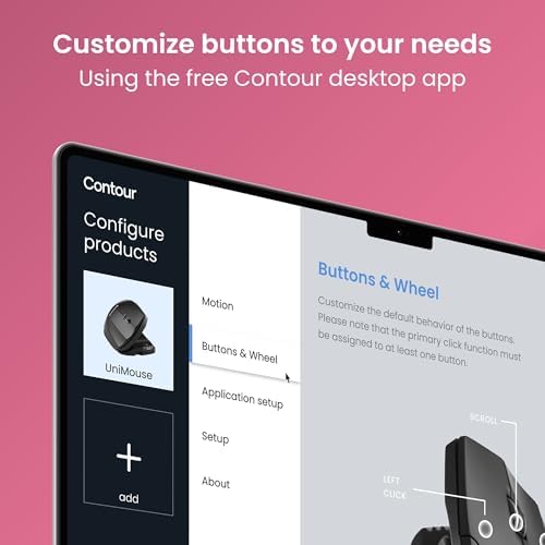 Contour Unimouse Ergonomic Vertical Mouse, Adjustable Thumb Rest, Wireless