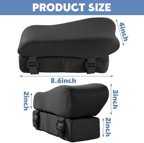 MABOZOO Gel Ergonomic Office Chair Arm Pads, Set of 2 Height Adjustable Arm Pads for Elbows Forearms Pressure Relief, Office Chair Cushion (Black)