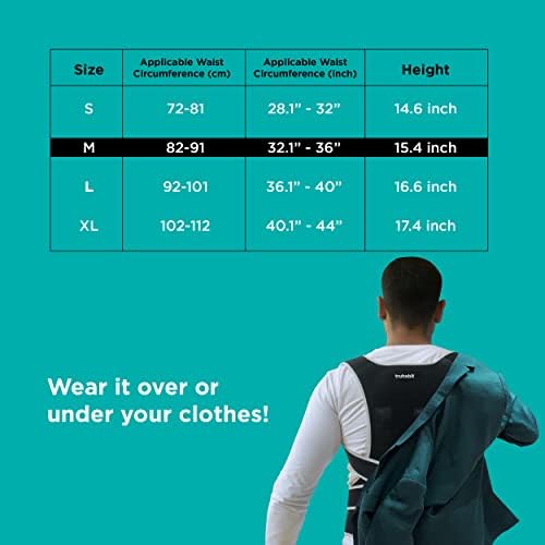 TruHabit Posture Corrector for Men Back Brace Back Support Belt Back Pain Belt for Pain Relief & Hump Prevention, Adjustable Shoulder Support, Back Belt for Back Pain & Shoulder Belt for Men