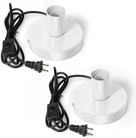 Table Lamp Base, E26/E27 Plug in Lamp Holder with Switch, 2Pcs