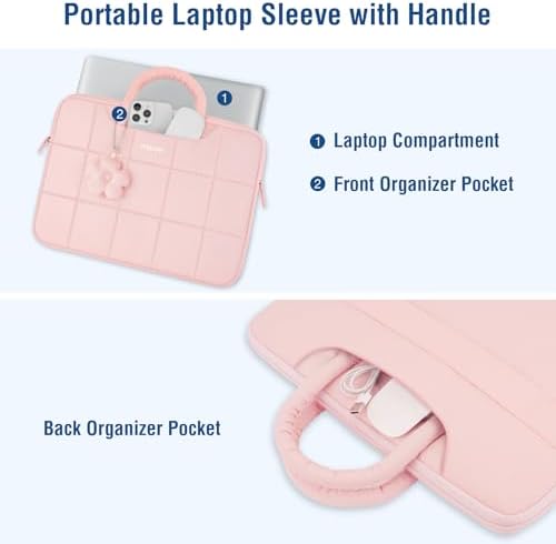 MOSISO Laptop Case 13.3 inch, 13-13.3 inch Laptop Sleeve, Pink