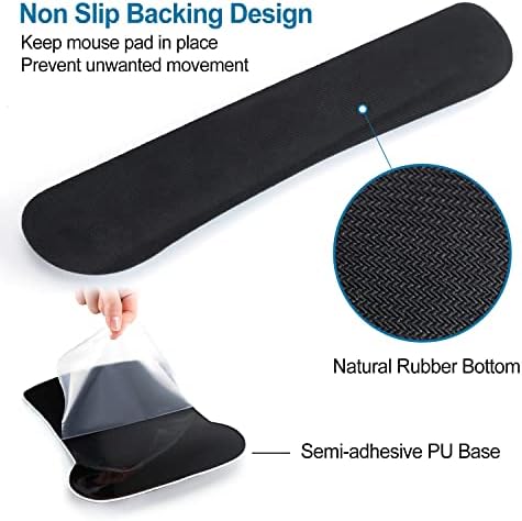 ToLuLu Keyboard Wrist Rest Pad Ergonomic Mouse Pad Set, Gel Mousepad for PC