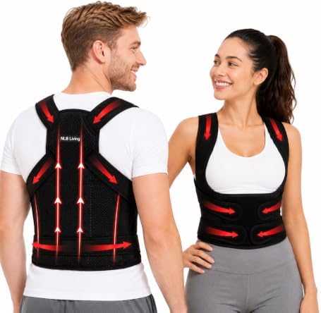 Back Brace Posture Corrector for Spine Support and Pain Relief, Black, Sizes S, M, L, 1 Unit (Large)